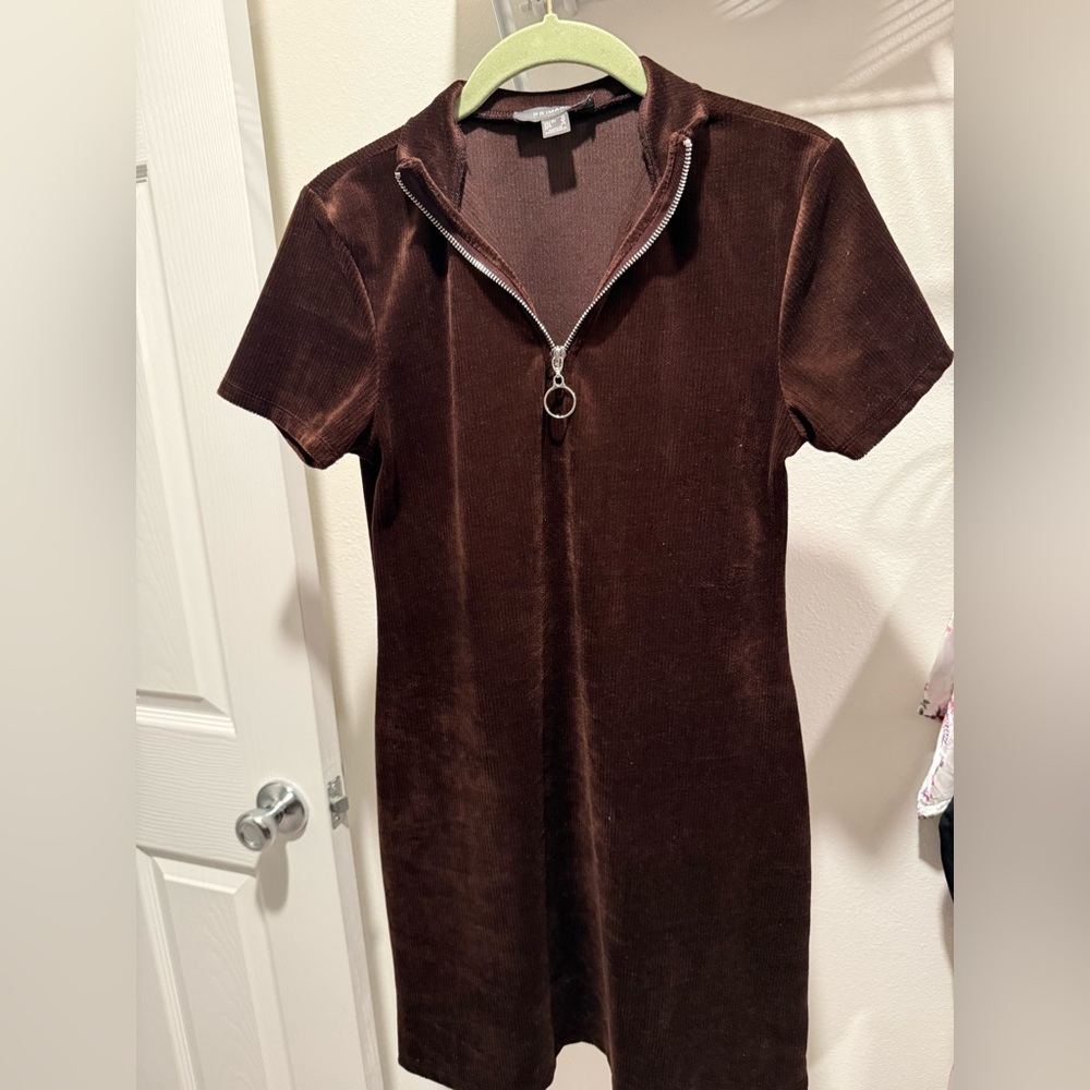 Primark Chocolate Velvet Mini Dress